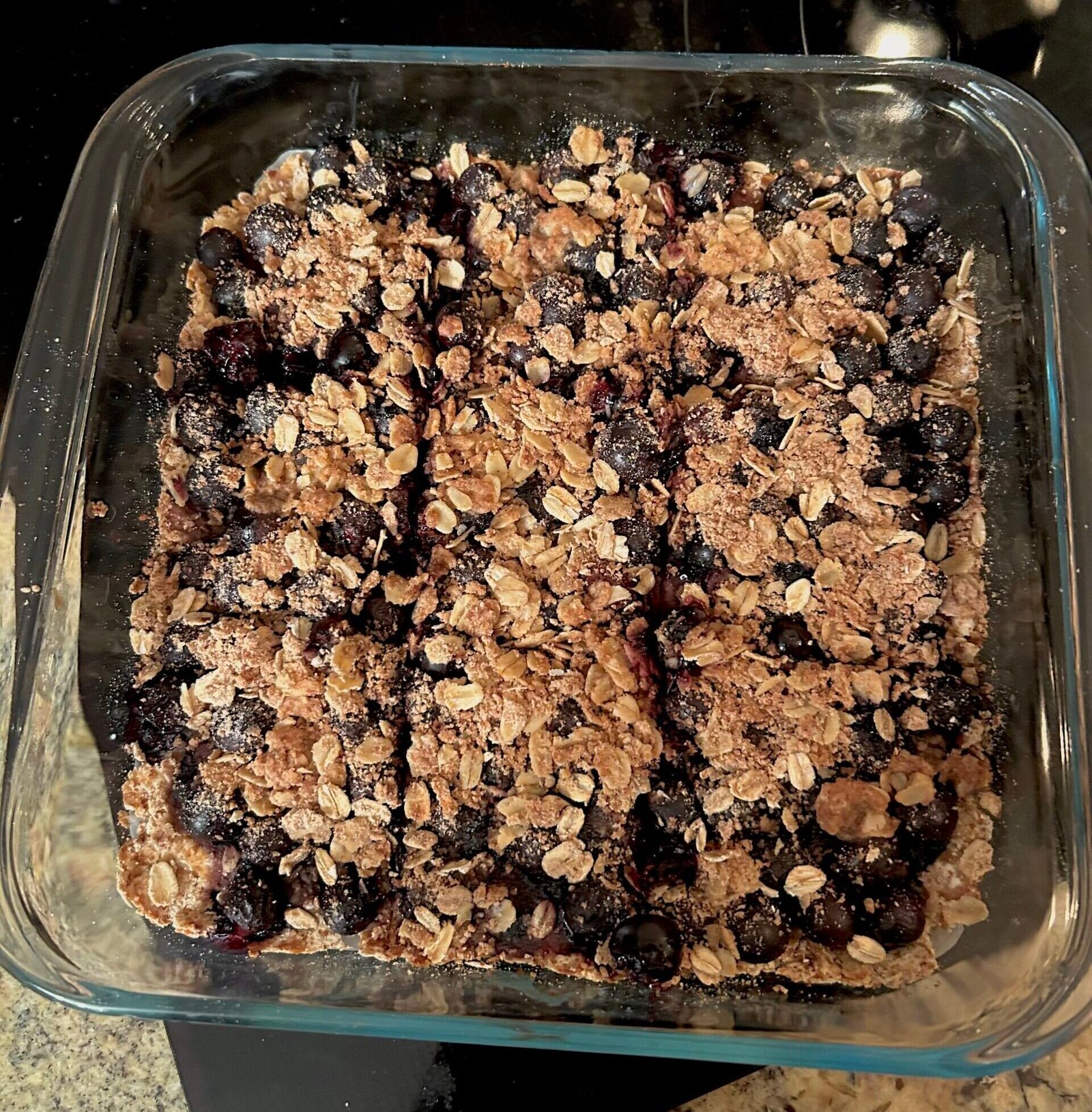 Blueberry Crisp Bars (Applesauce Crust)